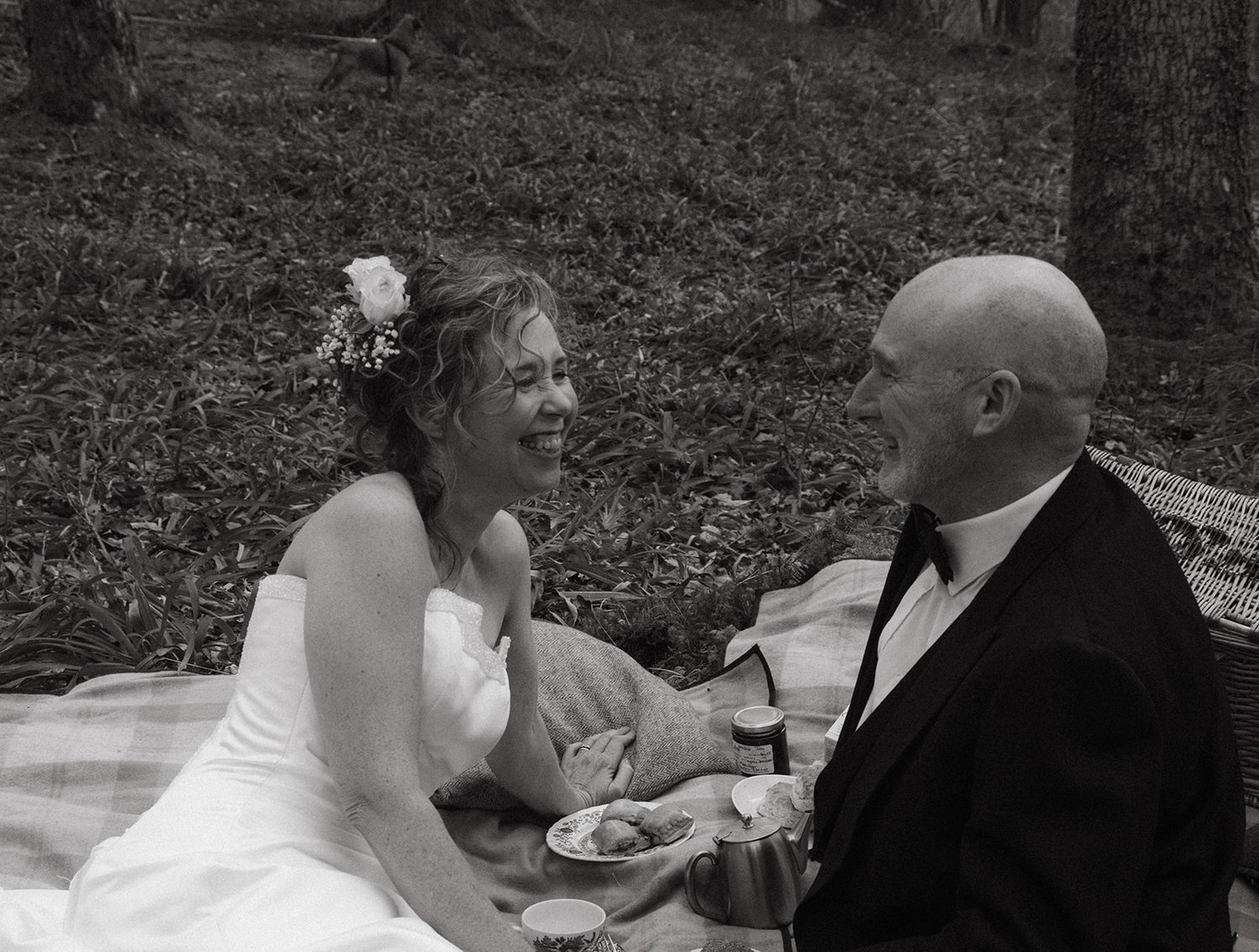 Author Cat Darling sharing a picnic with Mr Darling on our Highland elopement