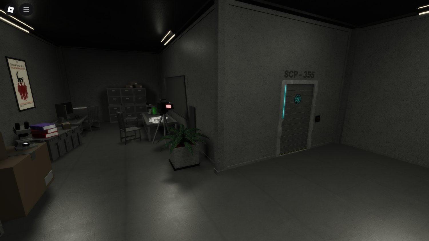 Realistic lighting and corridors in ACF-2 Roblox map