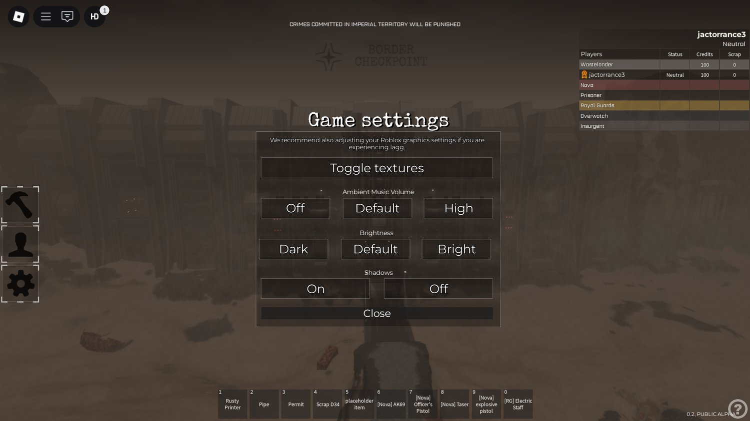 Realistic Roblox border map for group roleplay