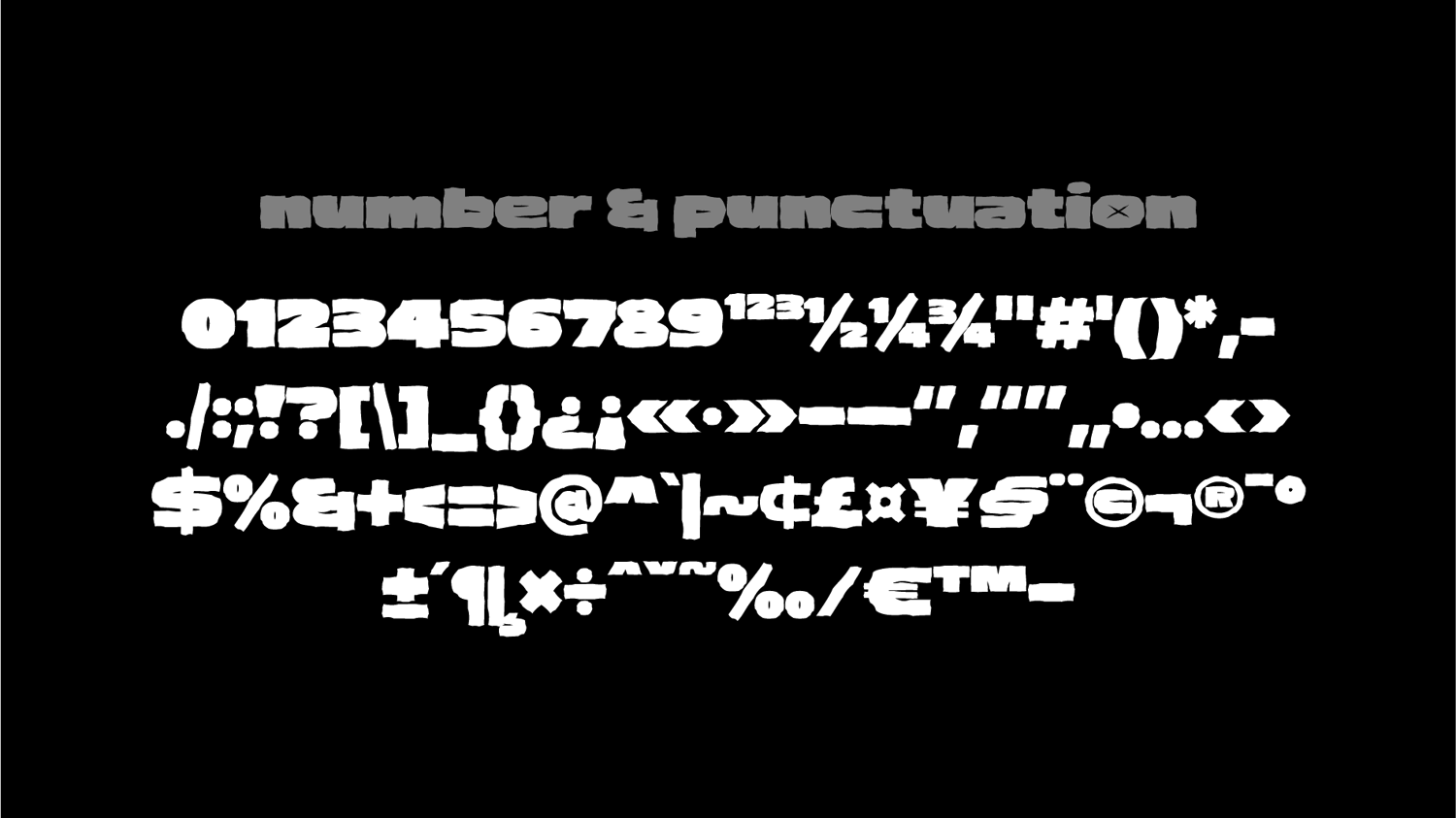 Legion Blaze Font numbers, punctuation, and special symbols – bold geometric display typeface details.
