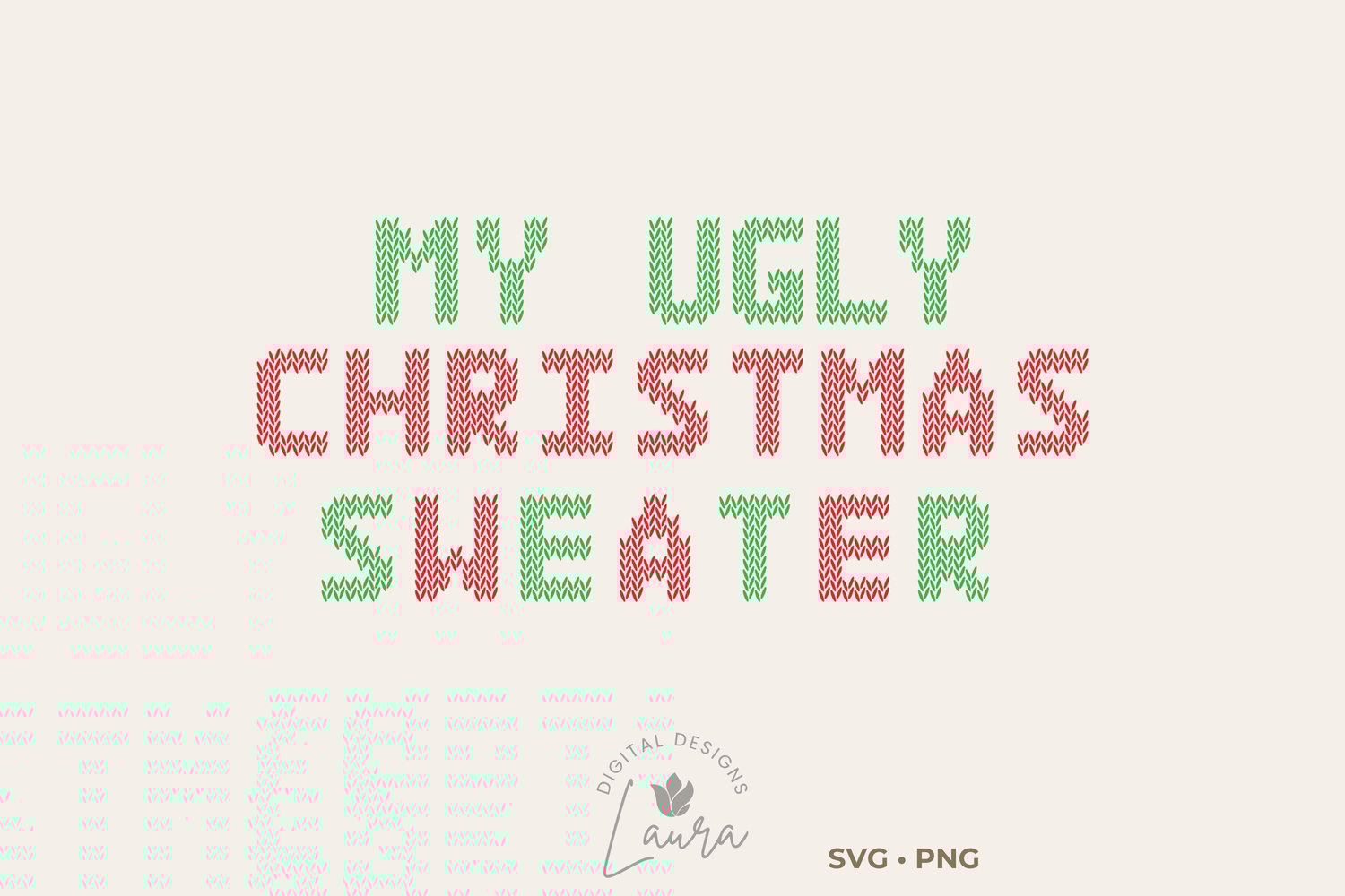 This listing features the words My Ugly Christmas Sweater.