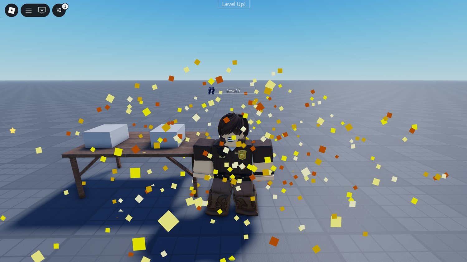 Level-up confetti celebration effects in Roblox