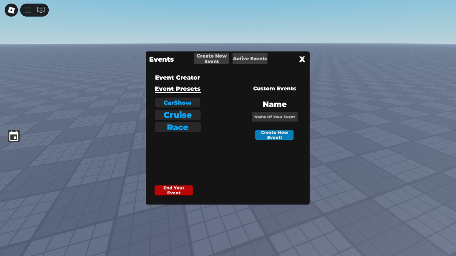 Roblox event creator system for live gameplay