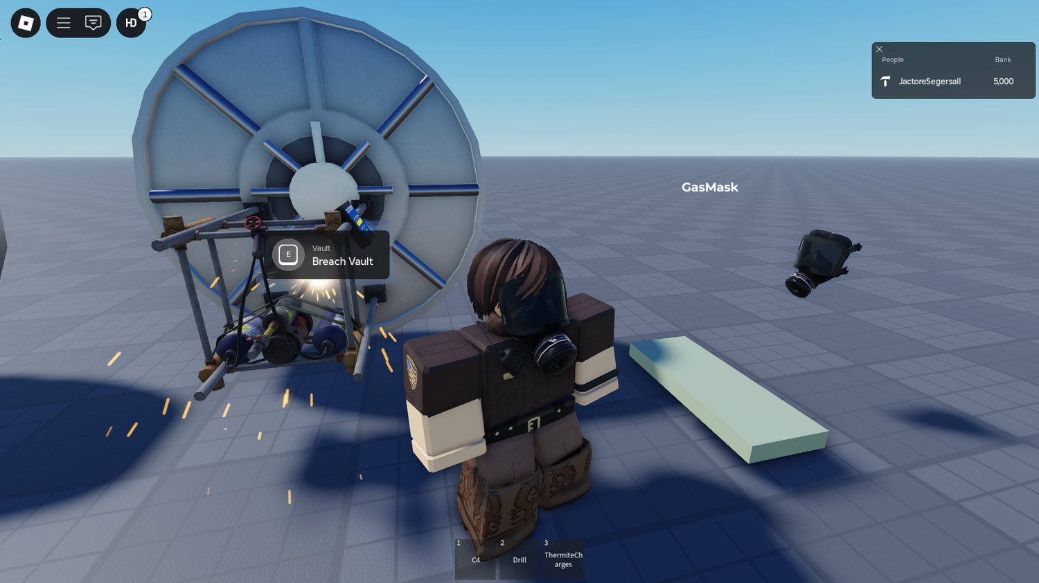 Real-time money display during Roblox robberies