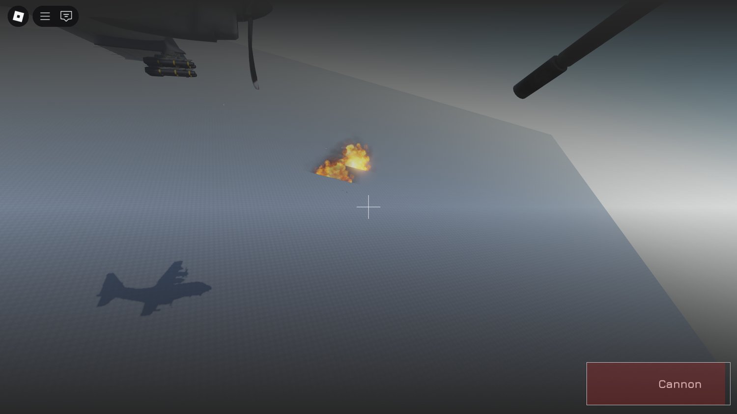 Roblox gunship system with active cannon fire