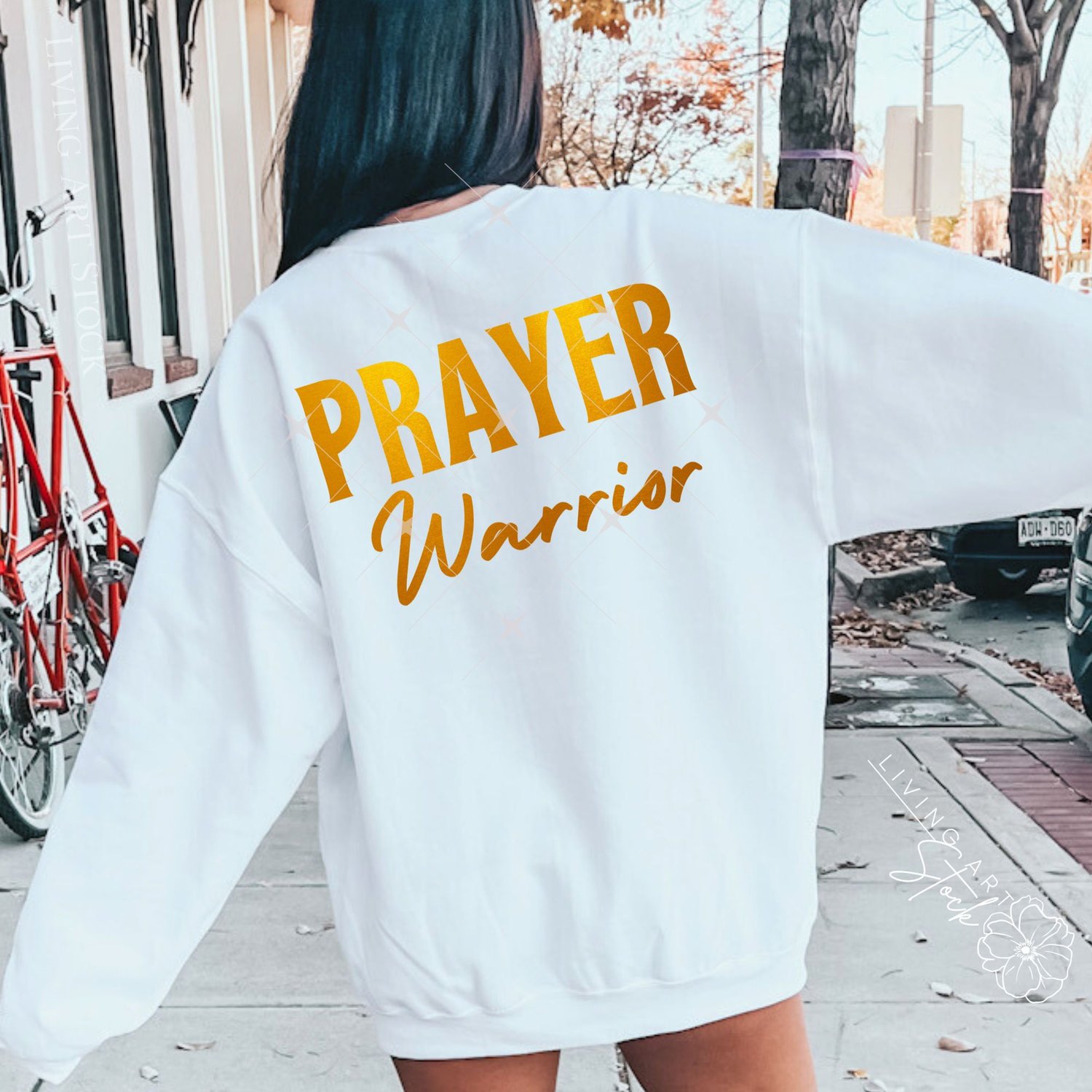 Prayer warrior Christian White Sweatshirt Design