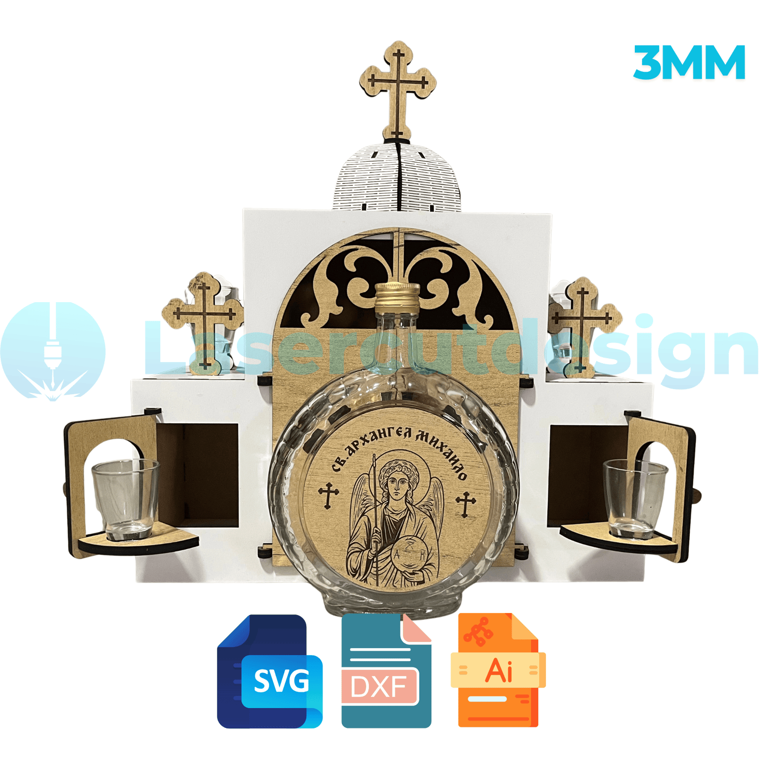 mini bar crkva, lasersko sečenje, fajl za laser, kutija za flašu, religiozni poklon, crkveni poklon, svg dxf ai fajl, drvena kutija, laserski fajl, manastir bar, poklon za slavu, hram dizajn, mini bar fajl, fajl za sečenje, pravoslavni dar, crkveni dekor,