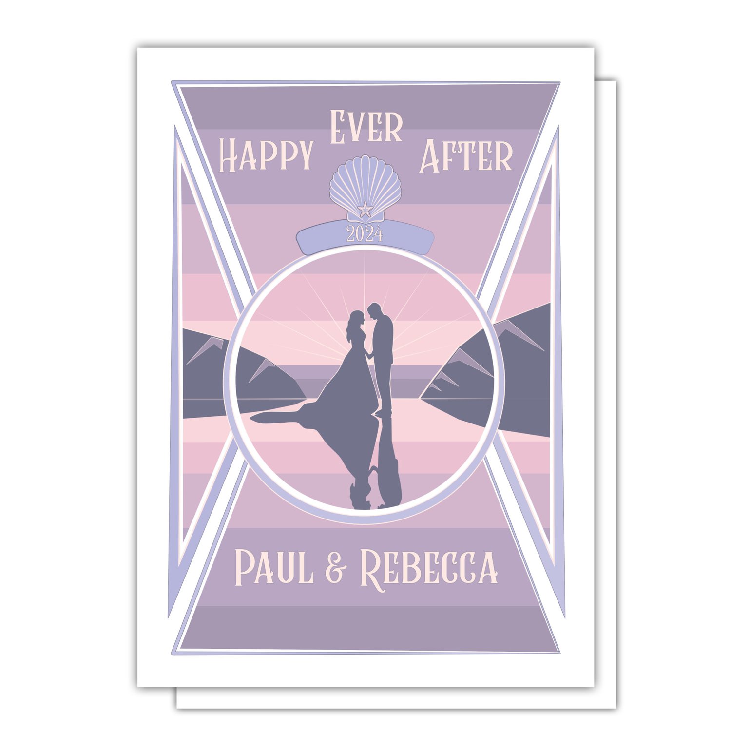 Personalised Coastal Wedding Card