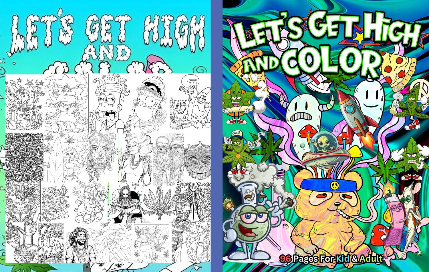🌌 Let Get High and Color Coloring Book – 96 Pages 🌌 Relax & Unwind Free ...