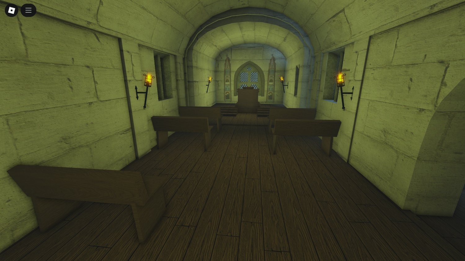 Player exploring icy medieval terrain in Roblox