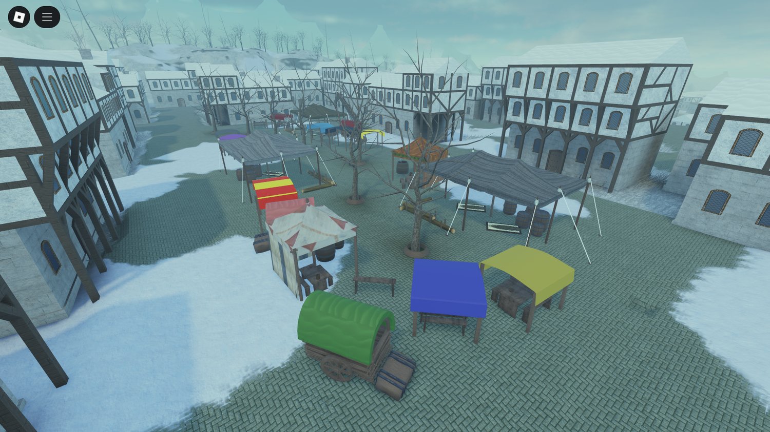 Frozen plains and medieval settlement for Roblox roleplay