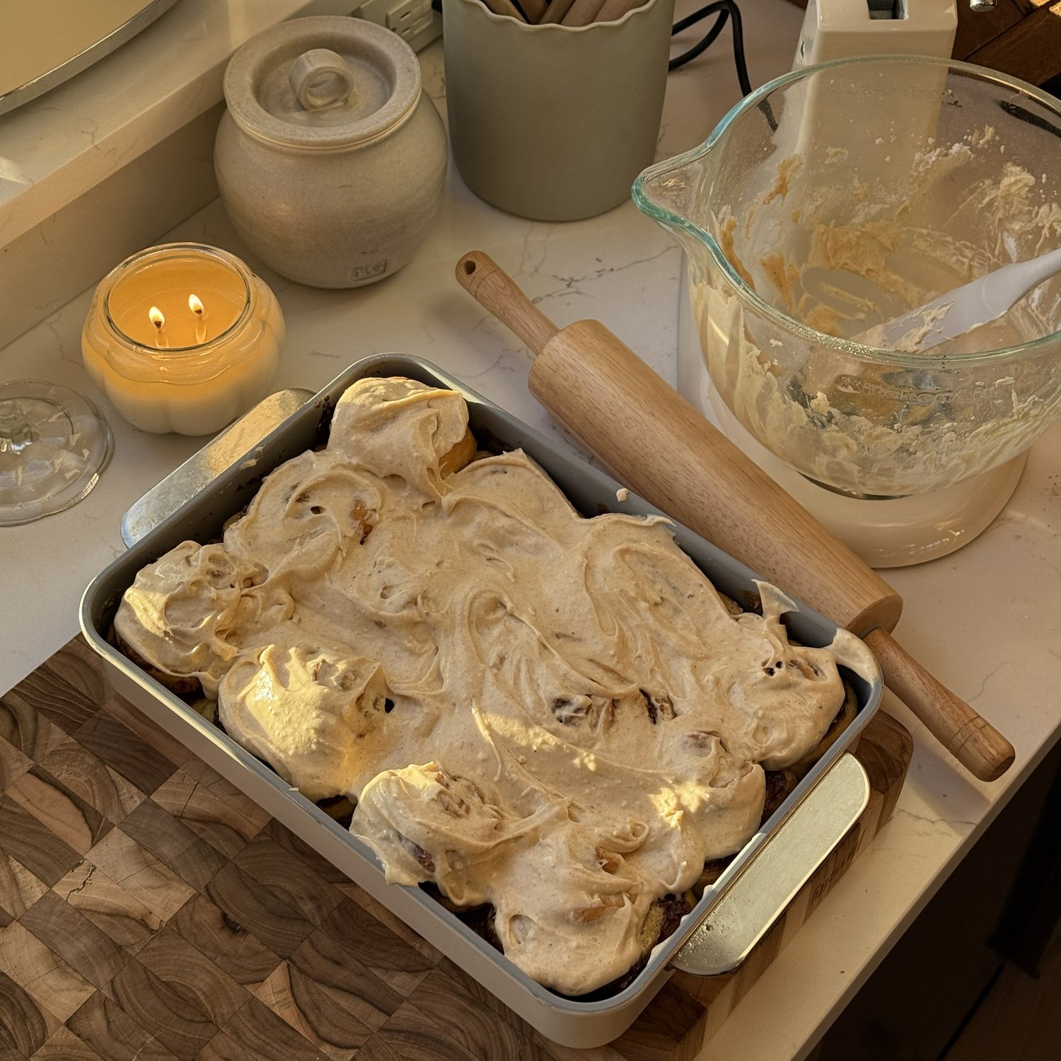 Lauren Woods Pumpkin Cinnamon Rolls with Pumpkin Frosting