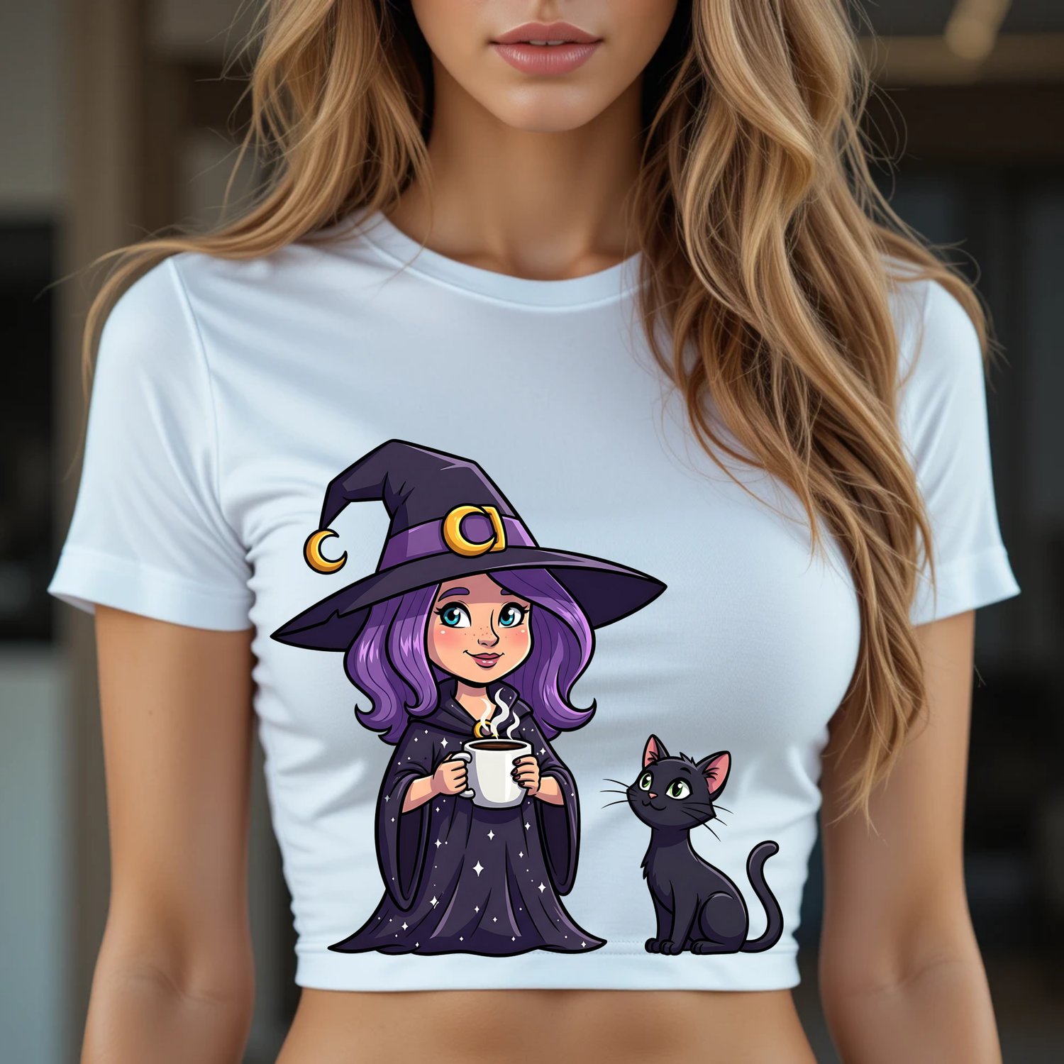 Witch with cat, witch art, witch with coffee, magic clipart, witch svg, Halloween png, witch illustration, autumn design, sublimation, vinyl cut, cricut, instant download, digital resource, commercial use, transparent background, modern witch, mysticism,