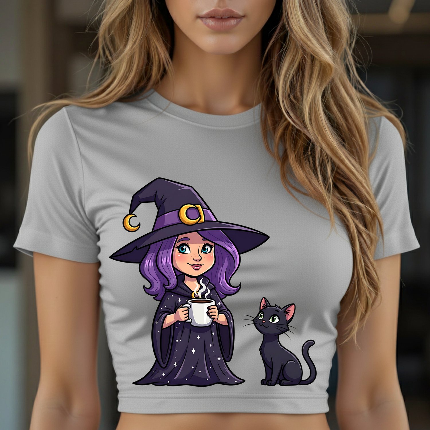 Witch with cat, witch art, witch with coffee, magic clipart, witch svg, Halloween png, witch illustration, autumn design, sublimation, vinyl cut, cricut, instant download, digital resource, commercial use, transparent background, modern witch, mysticism,