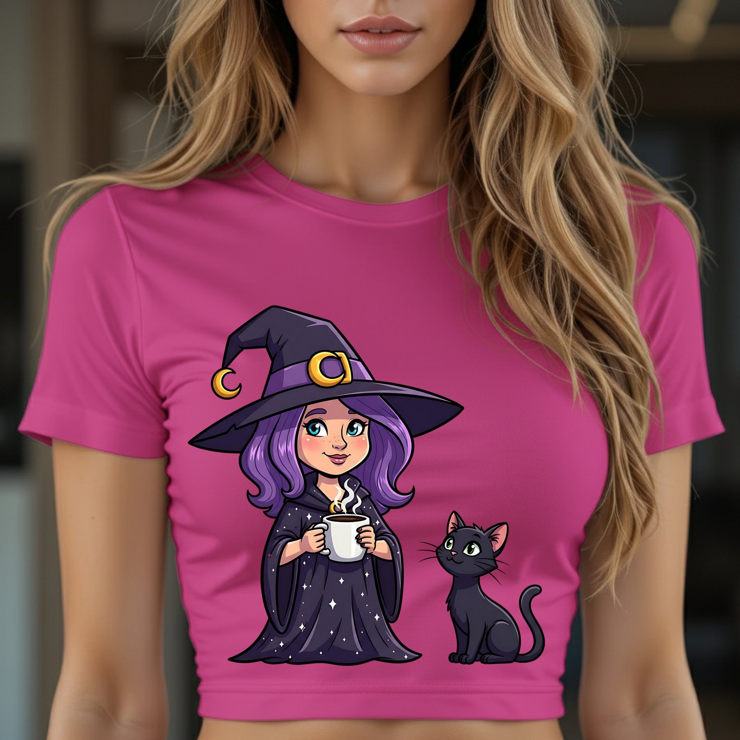 Witch with cat, witch art, witch with coffee, magic clipart, witch svg, Halloween png, witch illustration, autumn design, sublimation, vinyl cut, cricut, instant download, digital resource, commercial use, transparent background, modern witch, mysticism,