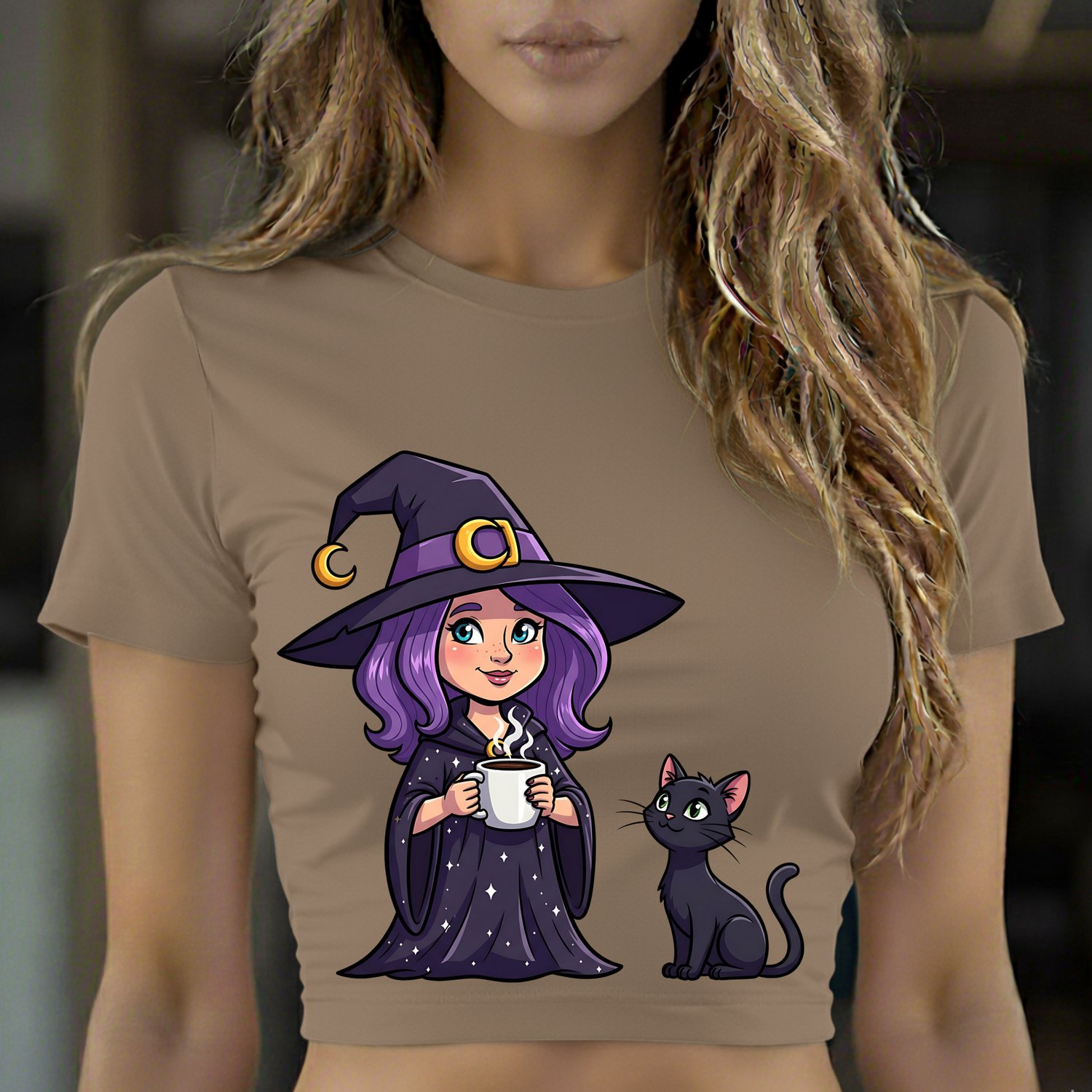 Witch with cat, witch art, witch with coffee, magic clipart, witch svg, Halloween png, witch illustration, autumn design, sublimation, vinyl cut, cricut, instant download, digital resource, commercial use, transparent background, modern witch, mysticism,
