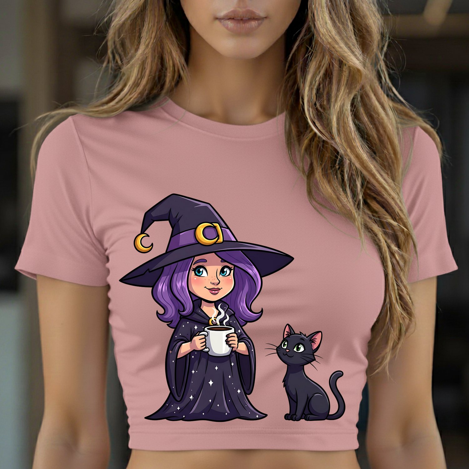 Witch with cat, witch art, witch with coffee, magic clipart, witch svg, Halloween png, witch illustration, autumn design, sublimation, vinyl cut, cricut, instant download, digital resource, commercial use, transparent background, modern witch, mysticism,