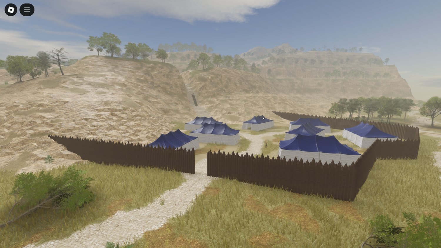 Cinematic battle moment on Thermopylae Roblox map