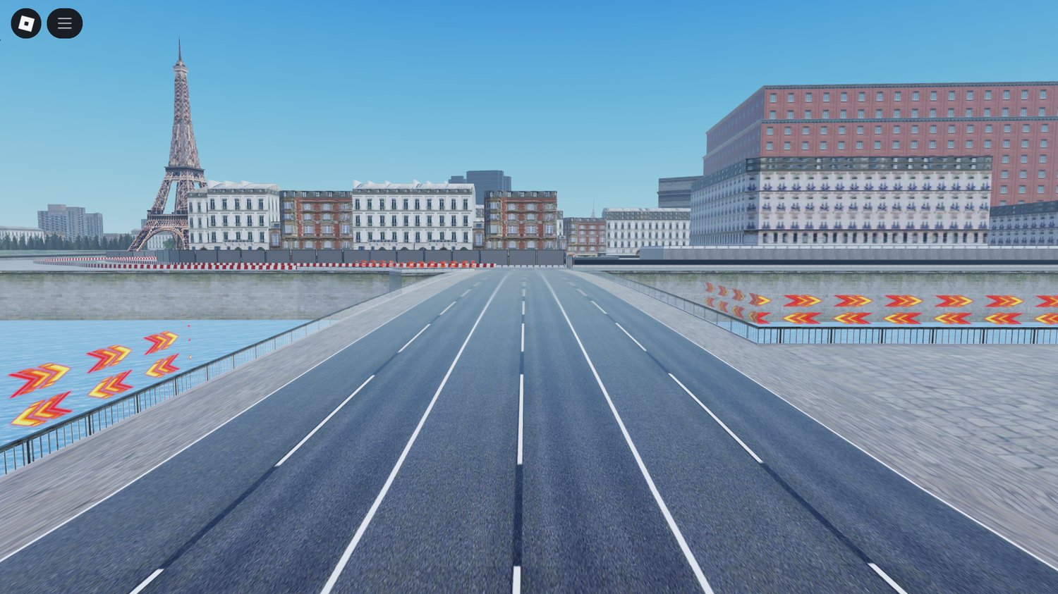 Realistic street circuit in Roblox city map