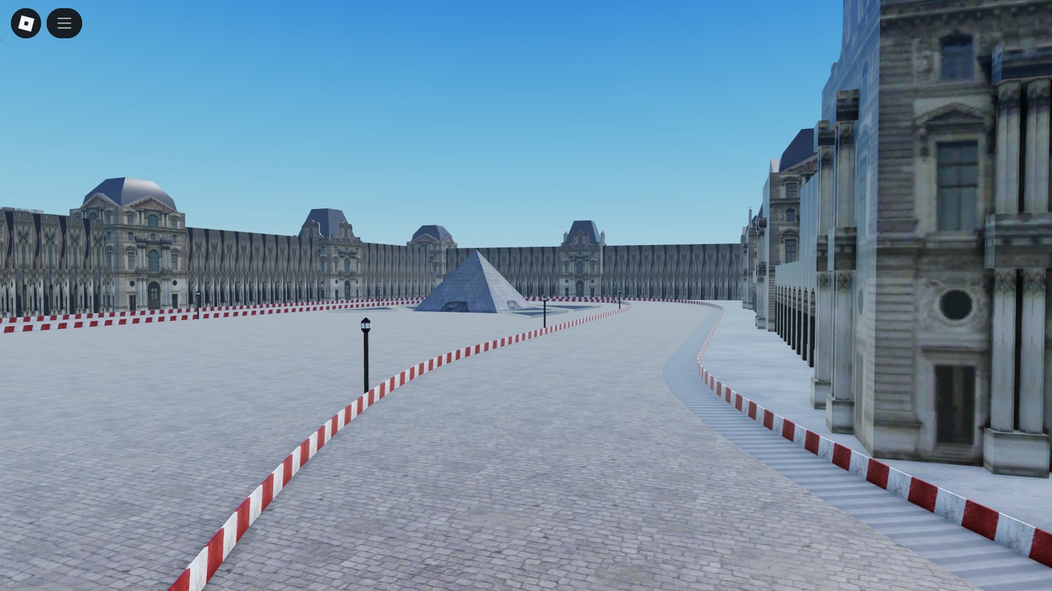 Roblox Paris racing scene with city backdrop