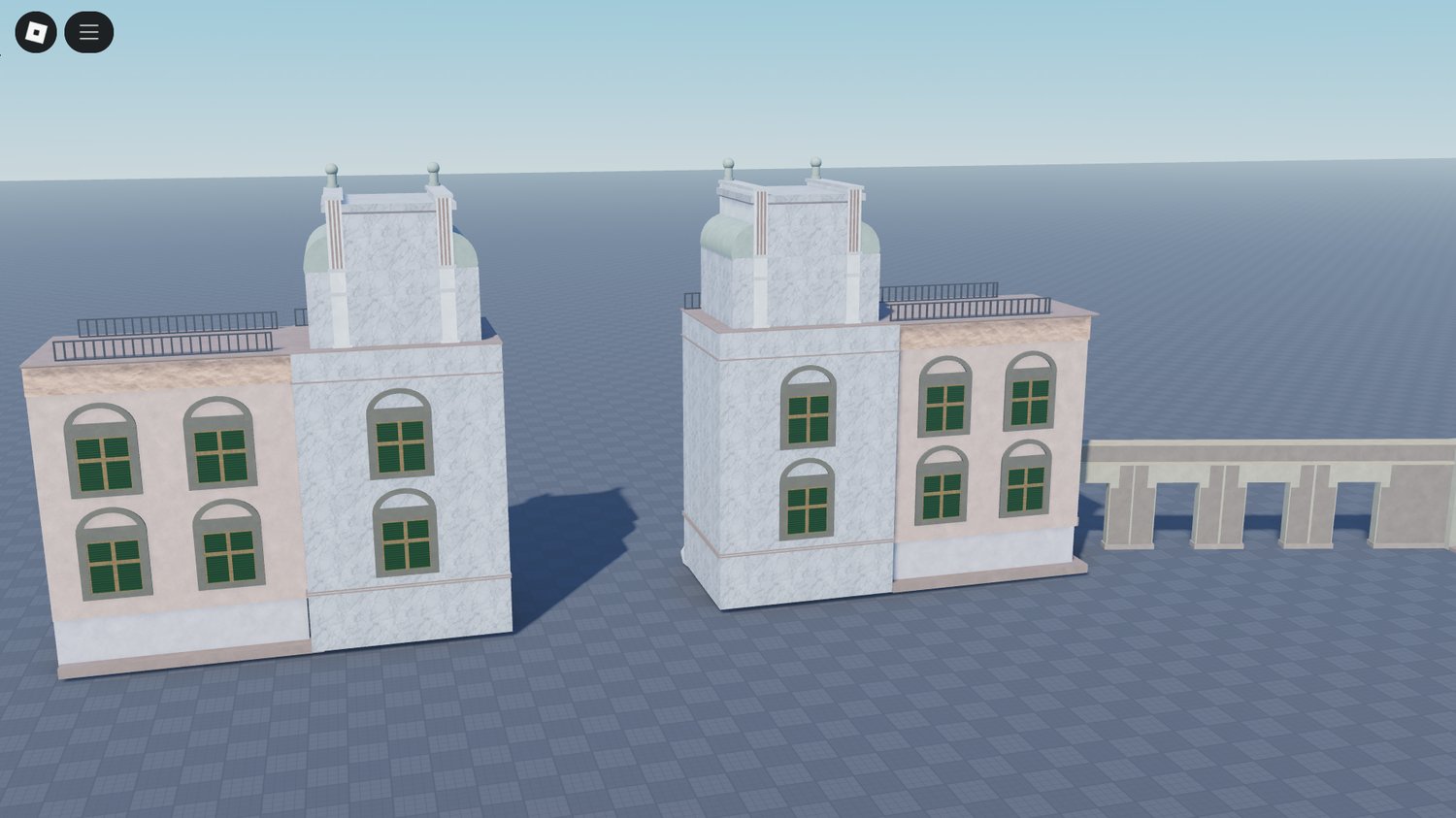 Modern architectural tower in Roblox