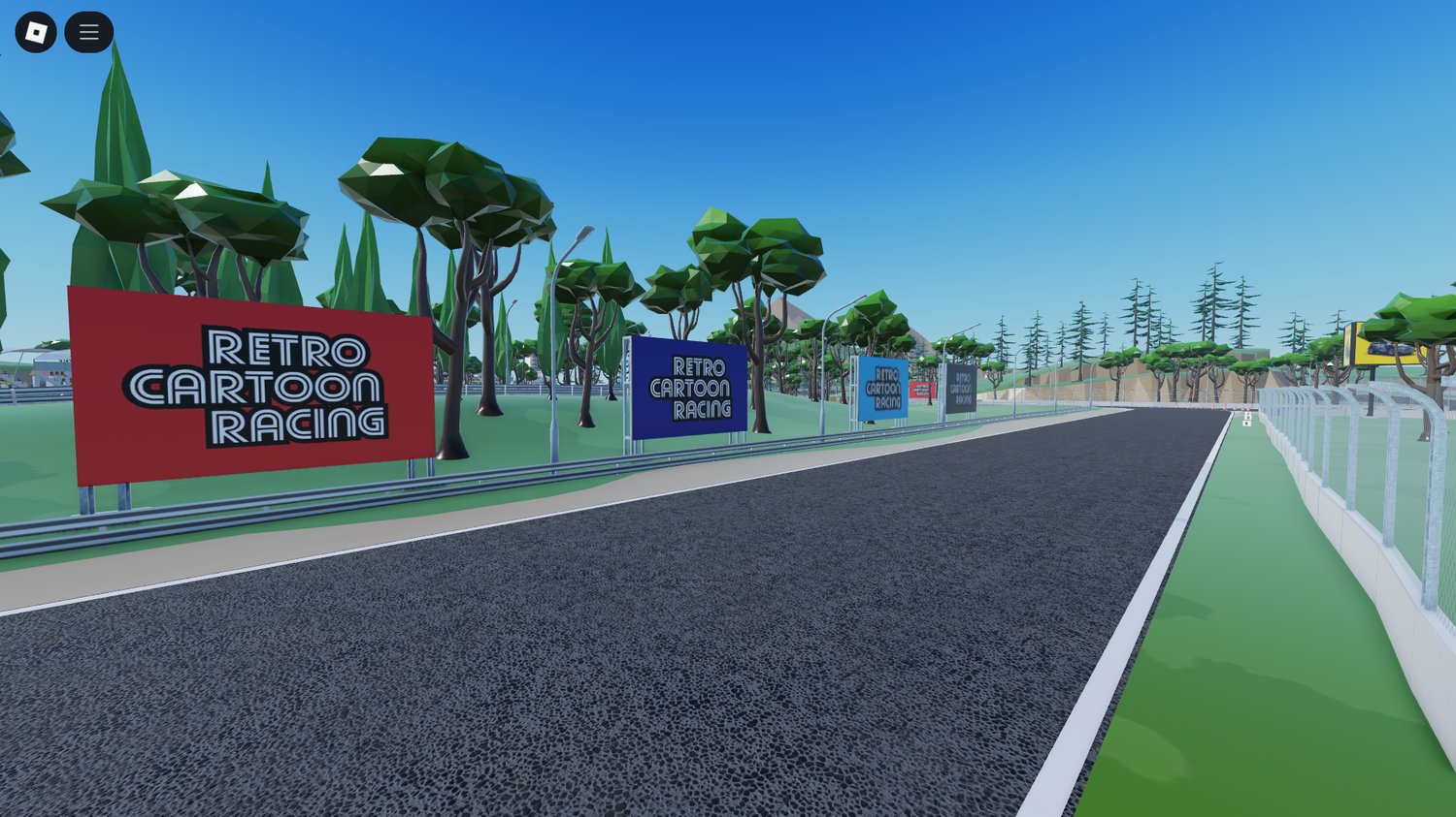Retro-themed racing environment for Roblox events