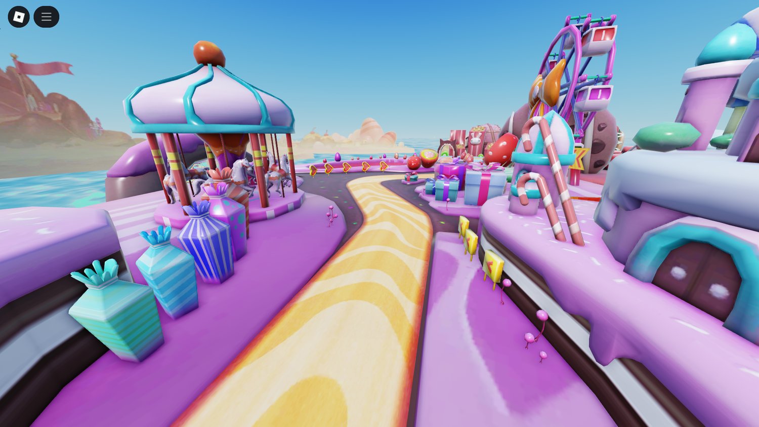 Drift zones and smooth turns in candy-themed track