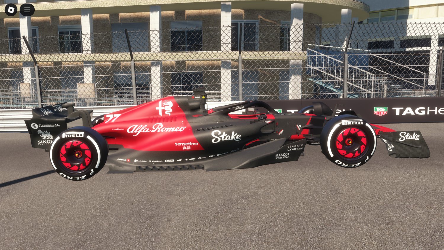 Fully driveable Alfa Romeo Stake C43 2023 F1 car in Roblox