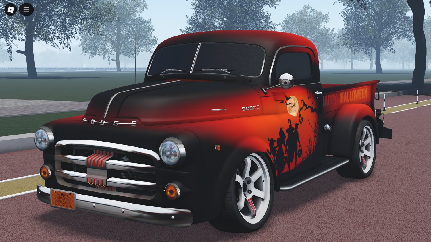 Roblox vintage 1953 pickup truck with Halloween theme