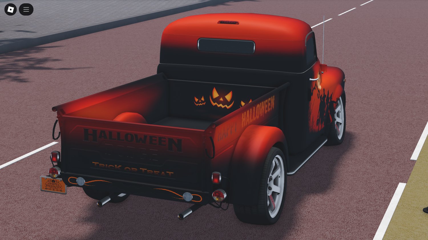 Halloween-themed driveable vehicle in Roblox