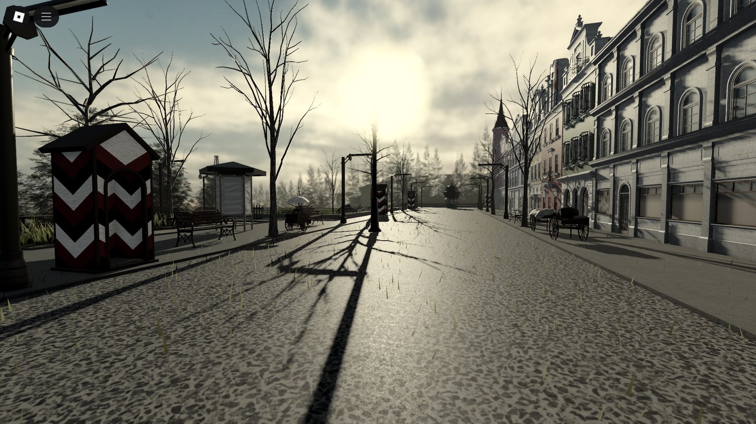 River running between two town regions