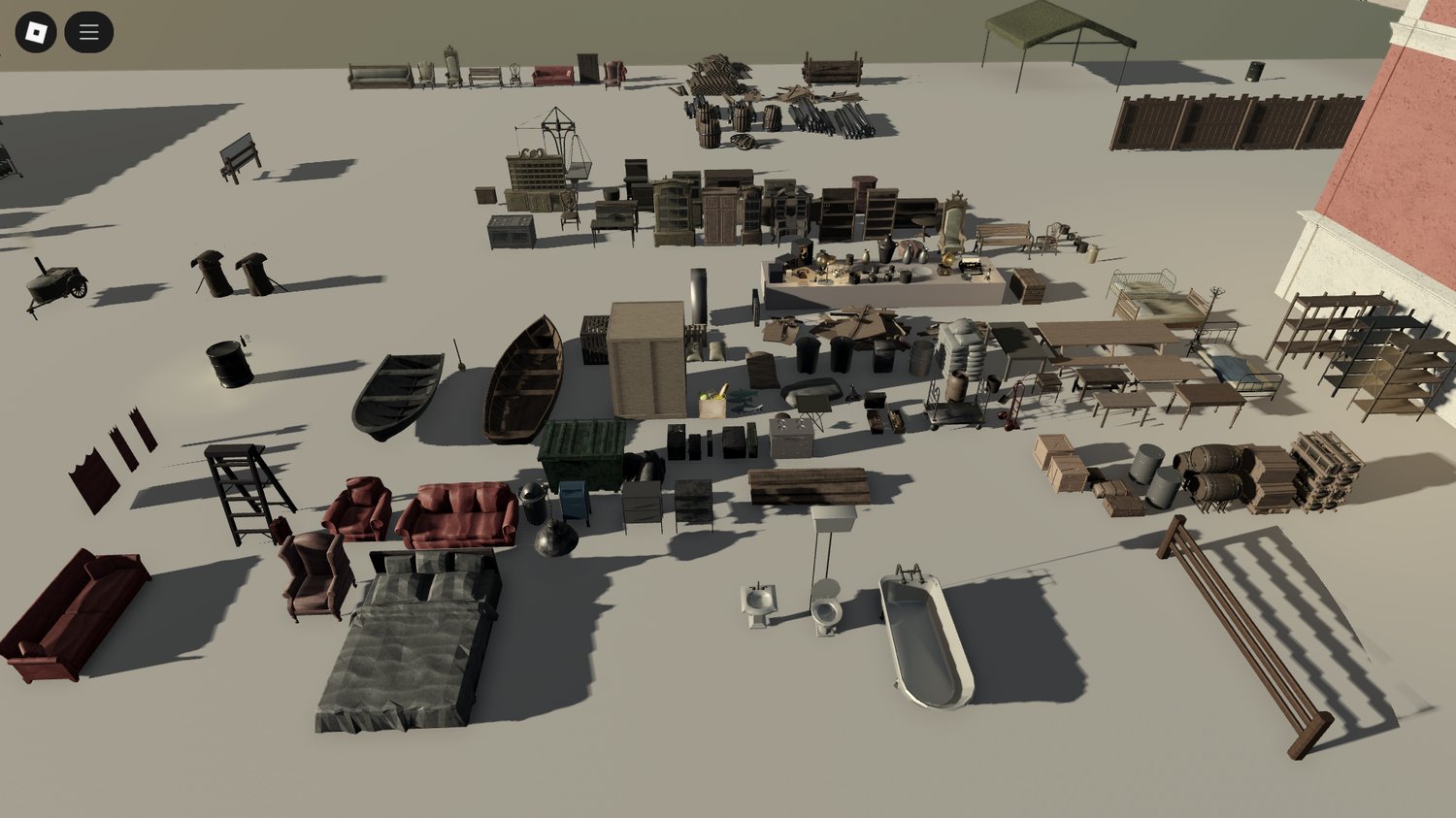 Historical-style building set for Roblox maps