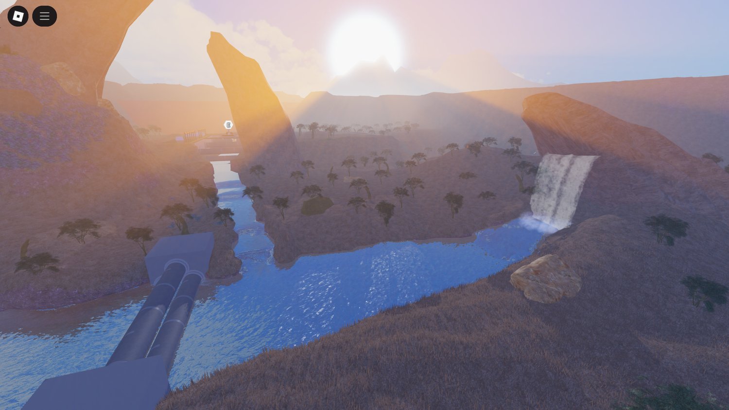 Roblox faction roleplay map with desert canyons