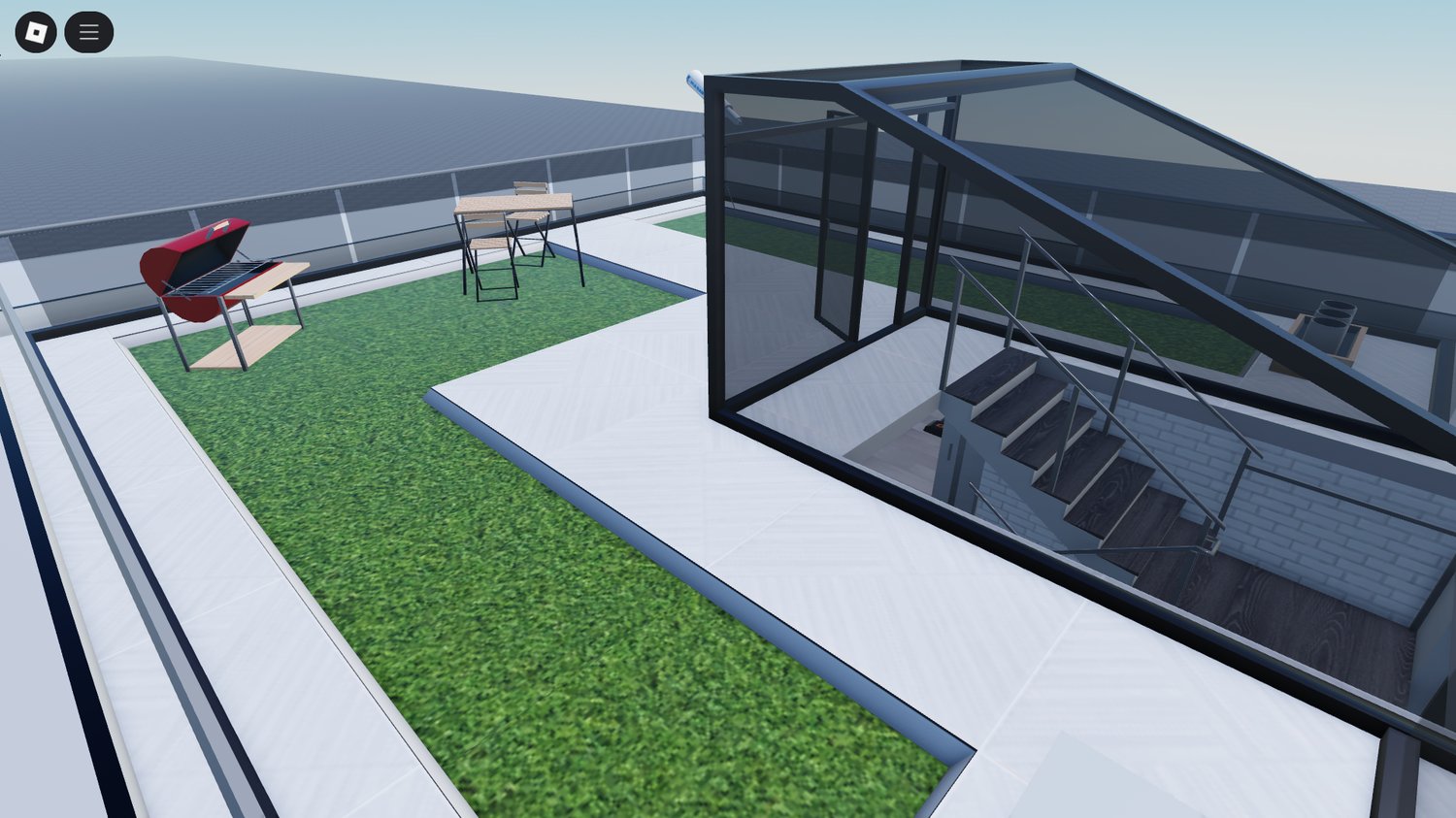 Office workspace interior in modern Roblox house