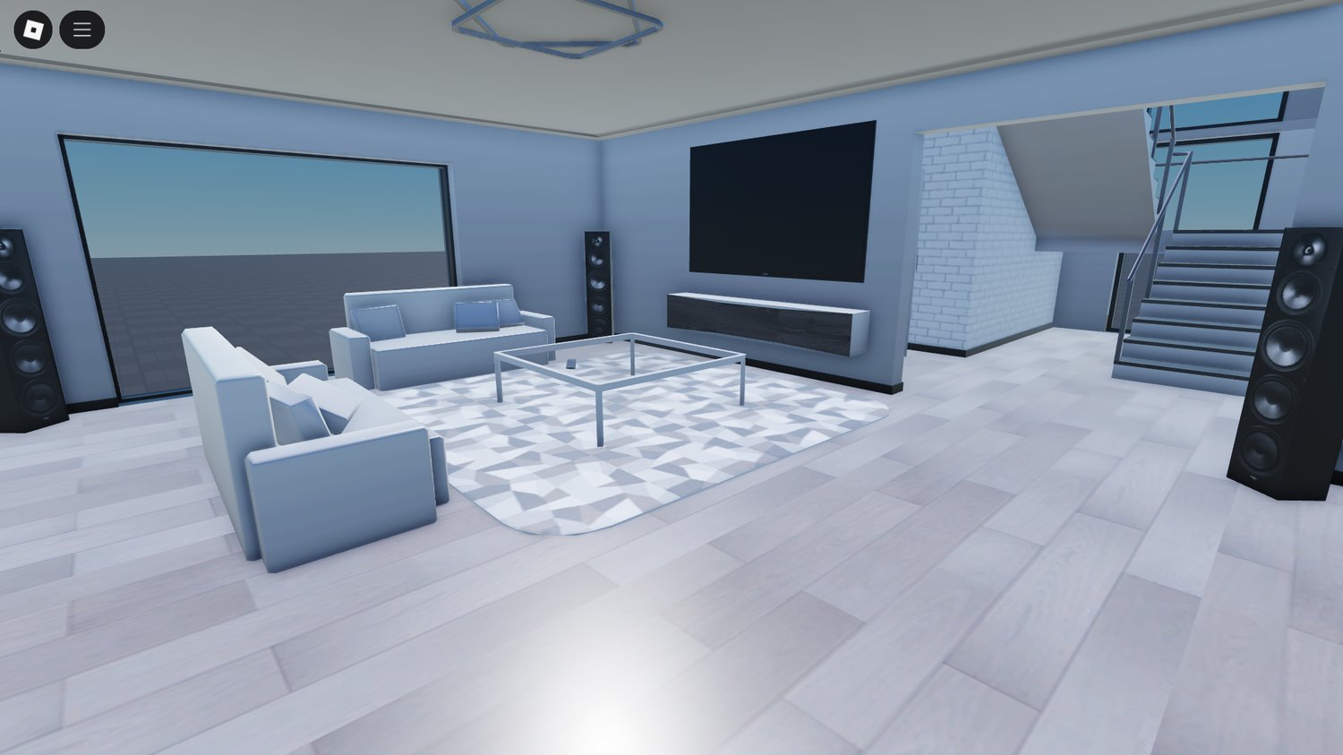 Furnished bedroom with stylish décor in Roblox build