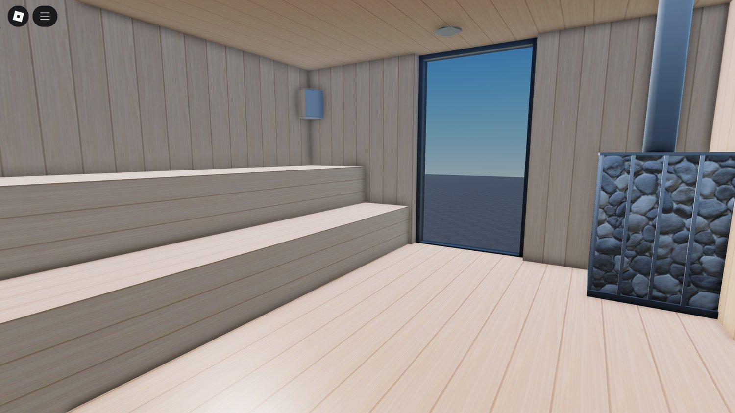Hallway and layout design of furnished Roblox house
