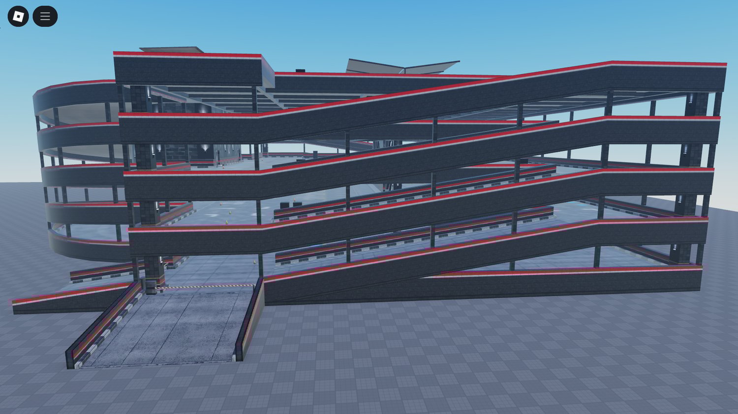 City map building with ramps and spaces in Roblox