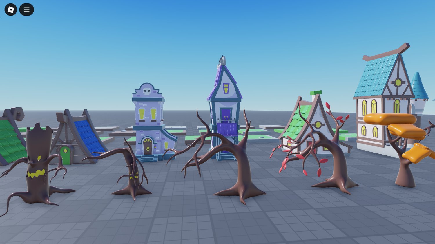 Playful haunted street props for Roblox maps