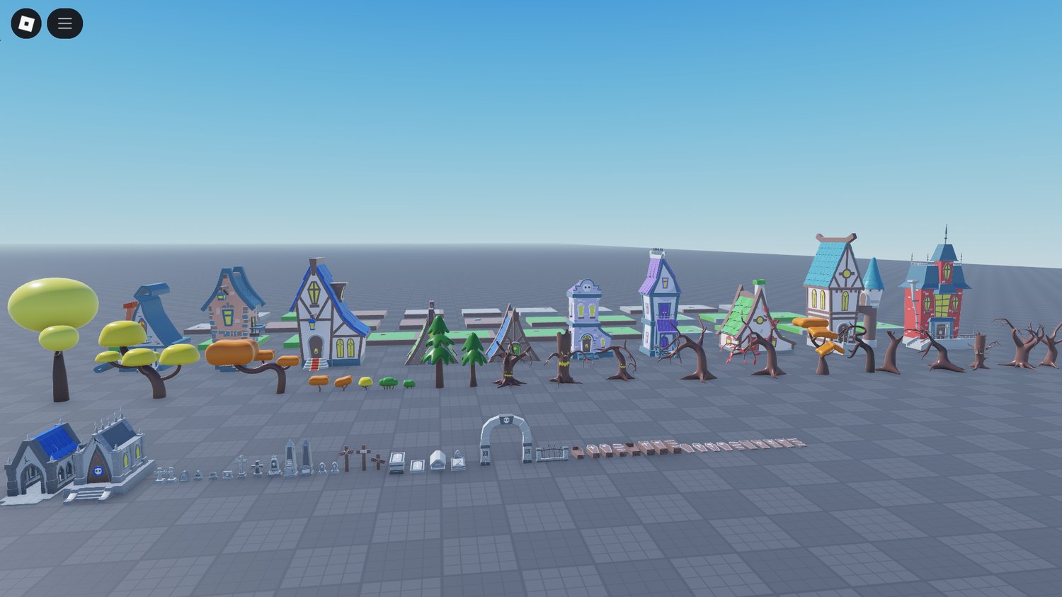 Cozy cartoon pumpkins for Roblox Halloween maps