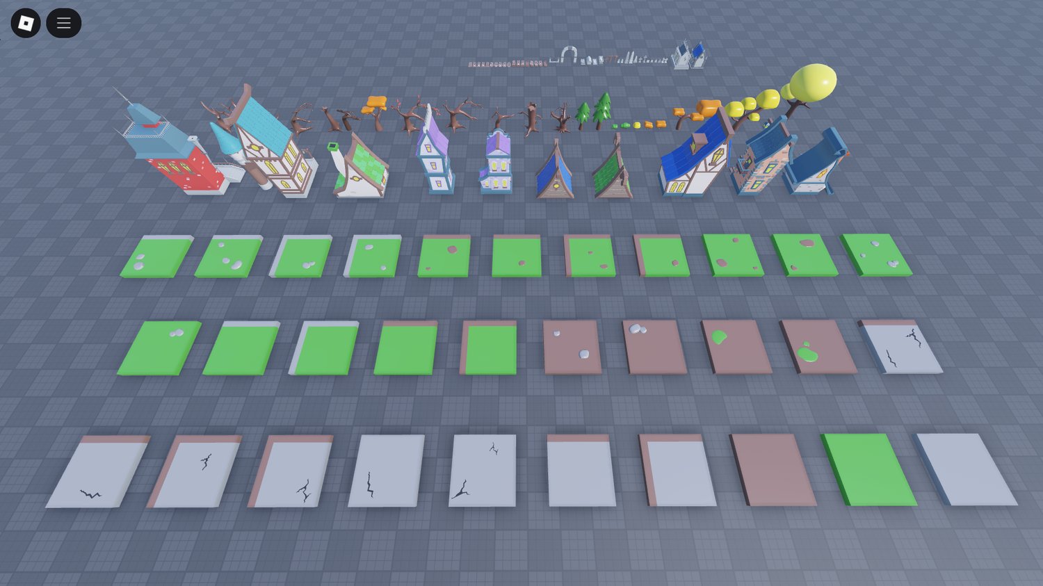 Cartoon-style Halloween decorations for Roblox lobbies