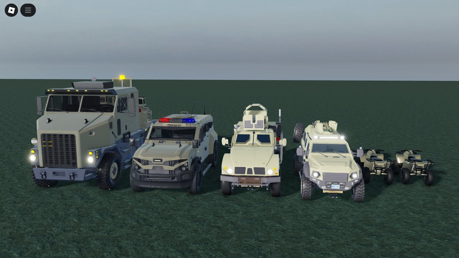 Driveable military vehicles in Roblox