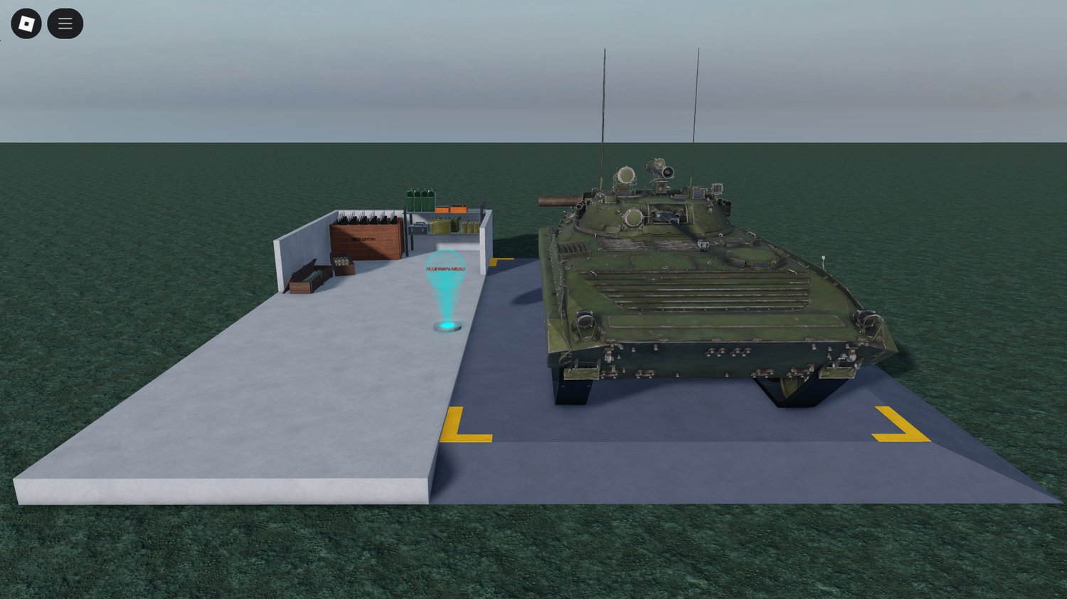 Roblox M1A2 tank in military base