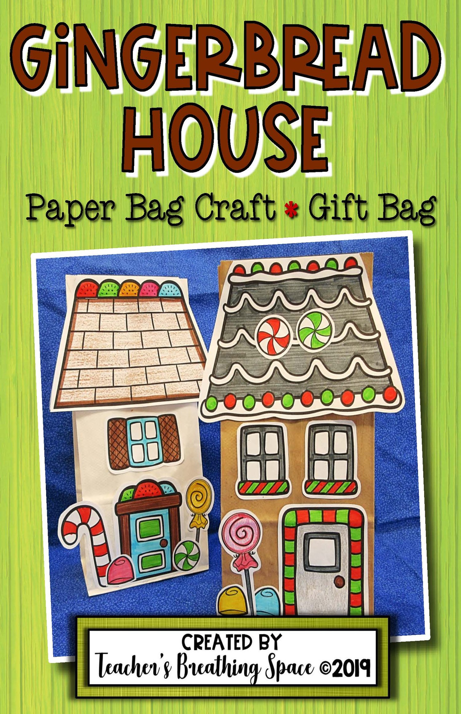 Gingerbread House Paper Bag Craft or Gift Bag