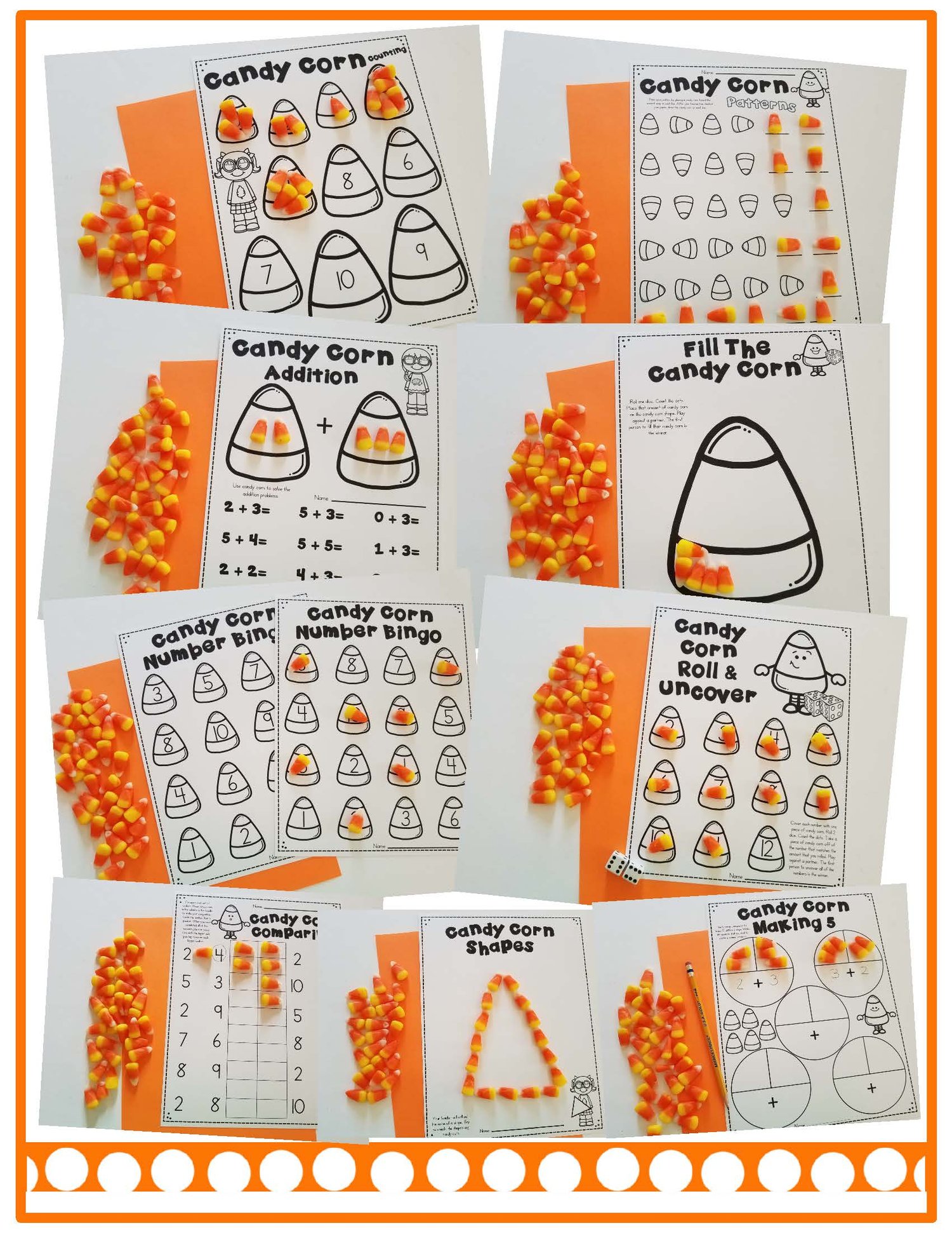 Candy Corn Activities Fall Math - Halloween Math Activities - Kindergarten Math