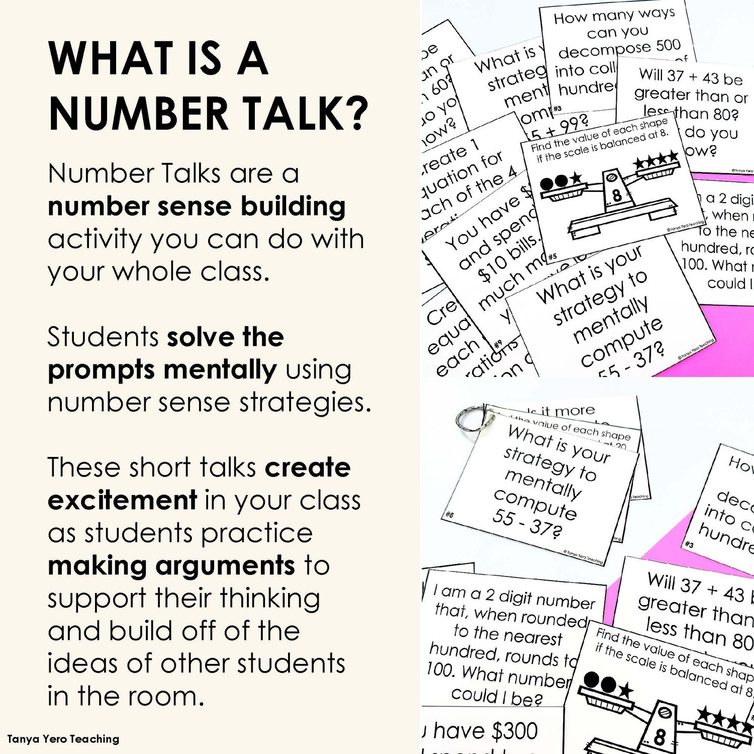 Number Talks 4th Grade Number Sense Mental Math Yearlong Fluency Bundle