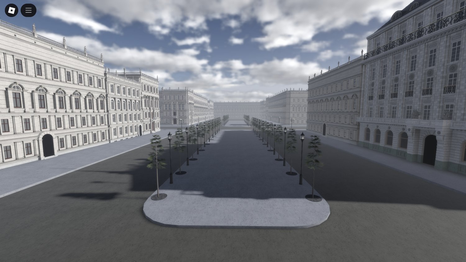Luxury street architecture in Roblox Berlin map
