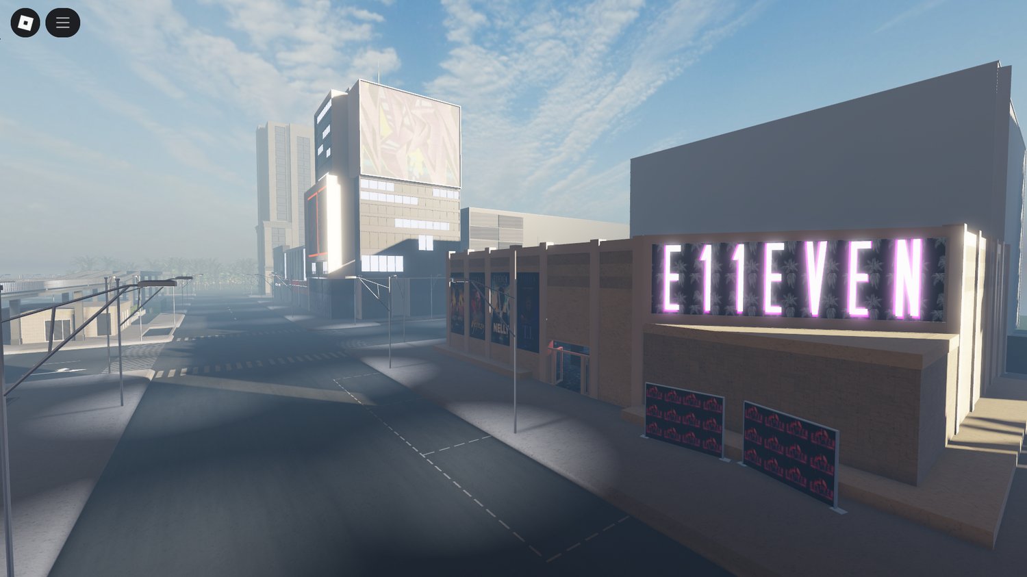 Modern city layout for roleplay in Roblox