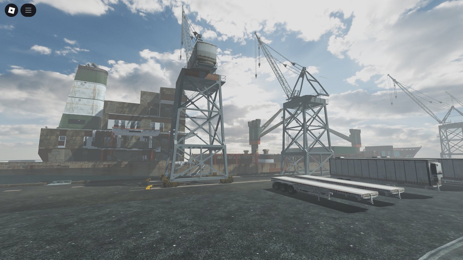 Industrial port area map for Roblox roleplay