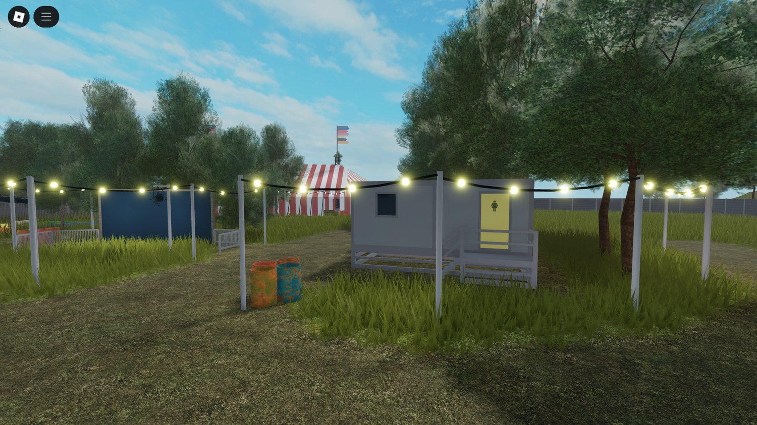 Community roleplay festival setup in Roblox