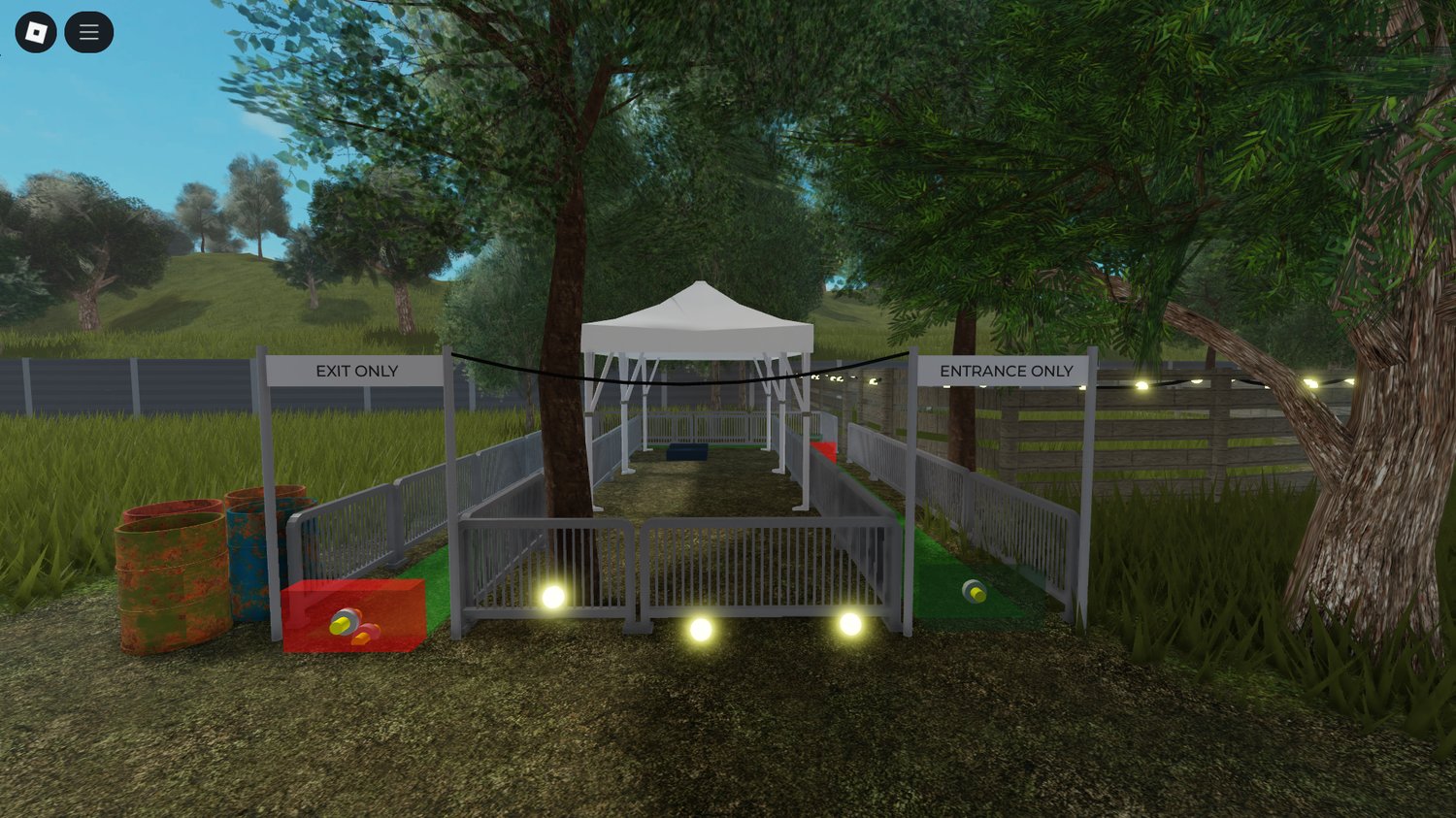 Large music event stage environment in Roblox